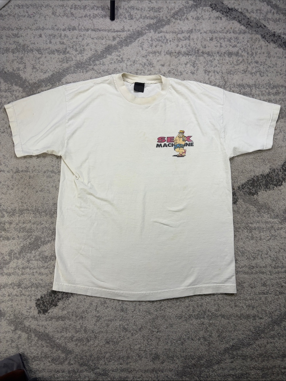 Sex Machine Graphic Tee - Cream Short Sleeve Crewneck